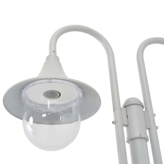 Paalverlichting tuin E27 220 cm aluminium wit 2-delig 3