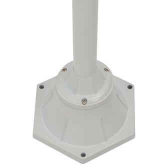 Paalverlichting tuin E27 220 cm aluminium wit 2-delig 4