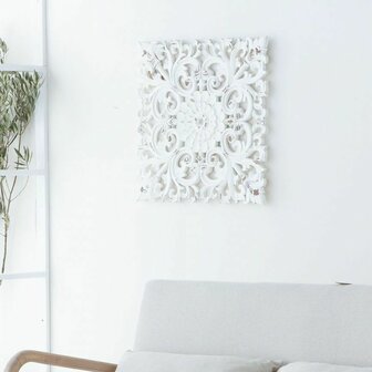 Wanddecoratie Alexandra House Living Wit Sparrenhout Hout MDF 1 x 56 x 56 cm 3