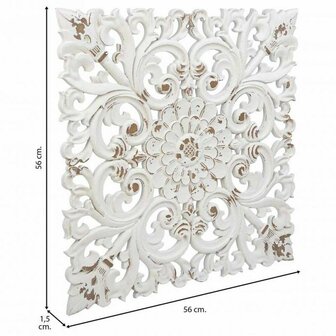 Wanddecoratie Alexandra House Living Wit Sparrenhout Hout MDF 1 x 56 x 56 cm 5
