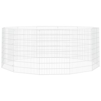 Dierenverblijf 12 panelen 54x80 cm gegalvaniseerd ijzer 2