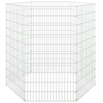 Dierenverblijf 6 panelen 54x100 cm gegalvaniseerd ijzer 4