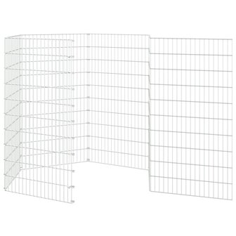 Dierenverblijf 6 panelen 54x100 cm gegalvaniseerd ijzer 5
