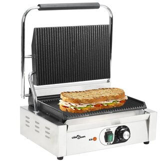 Panini grill gegroefd 2200 W 43x30,5x20 cm 1