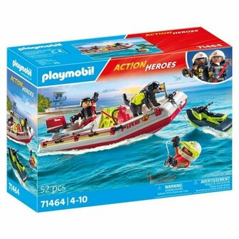 Playset Playmobil Action Heroes - Fireboat and Water Scooter 71464 52 Onderdelen 1
