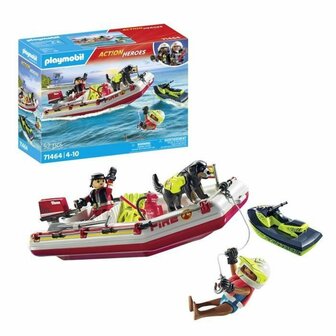 Playset Playmobil Action Heroes - Fireboat and Water Scooter 71464 52 Onderdelen 2