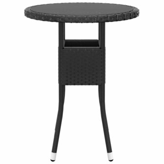 3-delige Tuinset poly rattan zwart 4