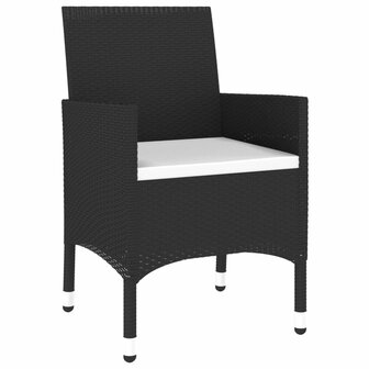 3-delige Tuinset poly rattan zwart 5