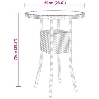 3-delige Tuinset poly rattan grijs 7