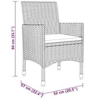 3-delige Tuinset poly rattan grijs 8