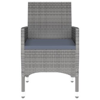 3-delige Tuinset poly rattan grijs 6