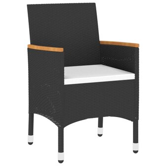 3-delige Tuinset poly rattan zwart 5