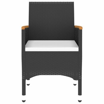 3-delige Tuinset poly rattan zwart 6