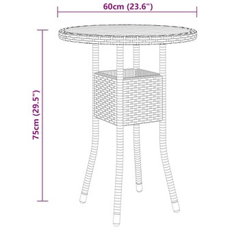 3-delige Tuinset poly rattan zwart 7