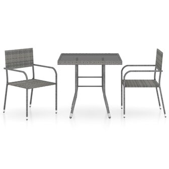 3-delige Tuinset poly rattan antracietkleurig en grijs 2