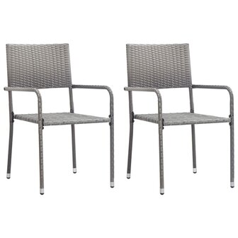 3-delige Tuinset poly rattan antracietkleurig en grijs 3