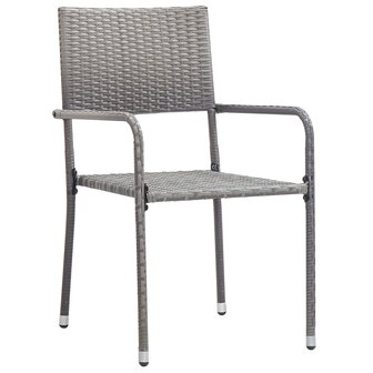 3-delige Tuinset poly rattan antracietkleurig en grijs 4
