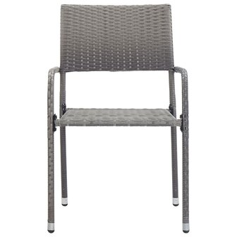 3-delige Tuinset poly rattan antracietkleurig en grijs 5