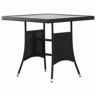 5-delige Tuinset poly rattan zwart 7