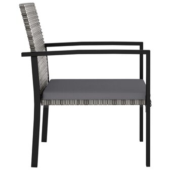 3-delige Tuinset poly rattan grijs 8