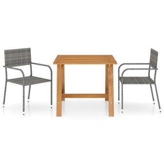 3-delige Tuinset grijs 1