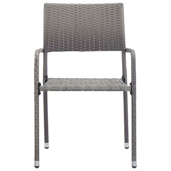 3-delige Tuinset poly rattan grijs 3