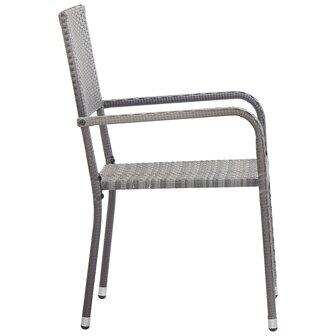 3-delige Tuinset poly rattan grijs 4