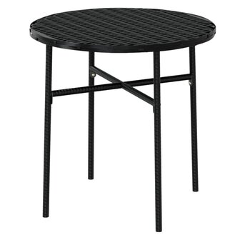 3-delige Tuinset poly rattan zwart 5
