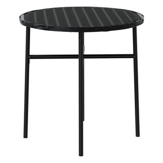 3-delige Tuinset poly rattan zwart 6