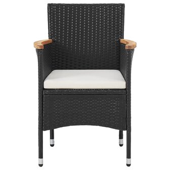 3-delige Tuinset poly rattan zwart 4