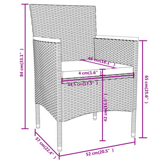 3-delige Tuinset poly rattan zwart 8