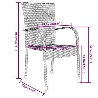 3-delige Tuinset poly rattan bruin 8