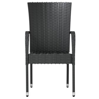 3-delige Tuinset poly rattan zwart 4