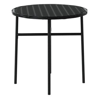 3-delige Tuinset poly rattan zwart 6