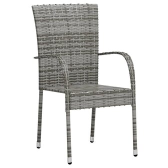 3-delige Tuinset poly rattan grijs 3