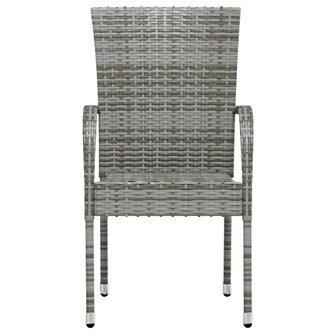 3-delige Tuinset poly rattan grijs 4