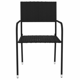 3-delige Tuinset poly rattan zwart 4