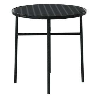 3-delige Tuinset poly rattan zwart 6