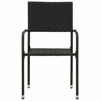 3-delige Tuinset poly rattan zwart 5