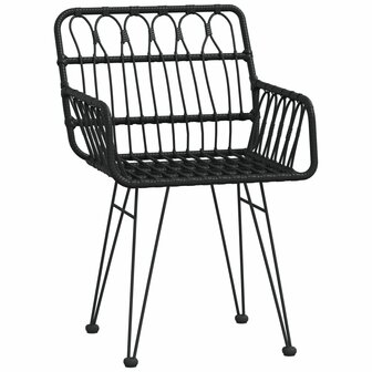 3-delige Tuinset poly rattan zwart 5