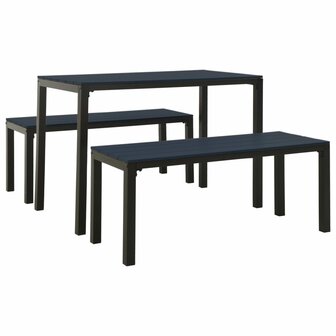 3-delige Tuinset staal en HKC zwart 2