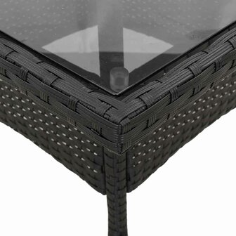 3-delige Tuinset met kussens poly rattan en glas zwart 6