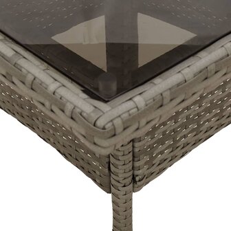 3-delige Tuinset met kussens poly rattan en glas grijs 6