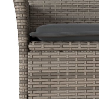 3-delige Tuinset met kussens poly rattan en glas grijs 5