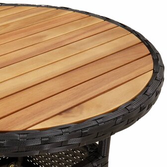 3-delige Tuinset met kussens poly rattan en acaciahout zwart 6