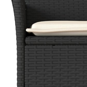 3-delige Tuinset met kussens poly rattan en glas zwart 5