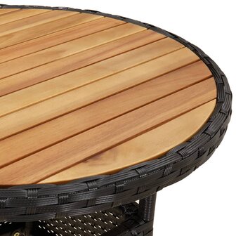 3-delige Tuinset met kussens poly rattan en acaciahout zwart 6
