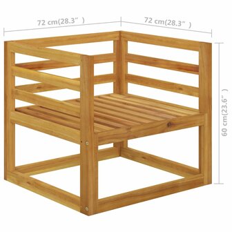 Tuinstoel met cr&egrave;mekleurige kussens massief acaciahout 5