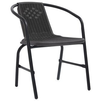 Tuinstoelen 2 st 110 kg kunststof rattan en staal 2