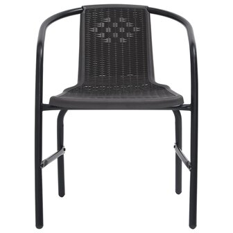 Tuinstoelen 2 st 110 kg kunststof rattan en staal 3